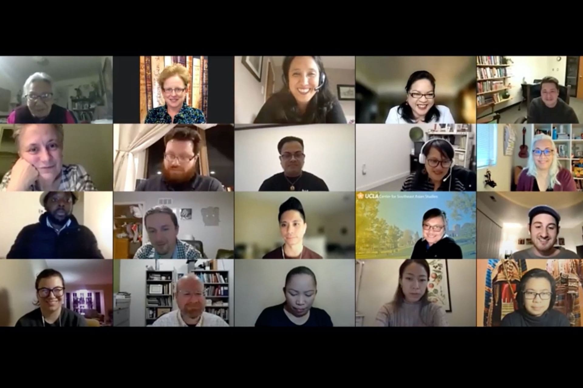 A screenshot of a Zoom meeting with twenty attendees.