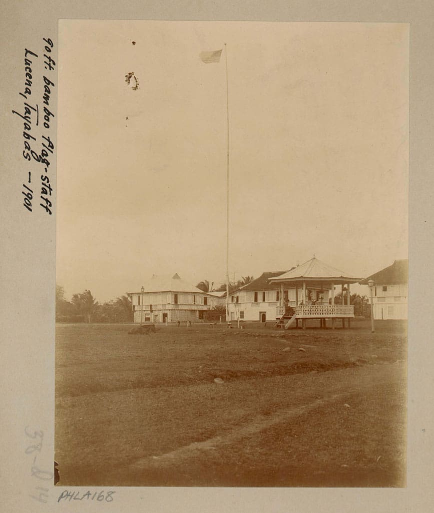 Two-story buildings from the early 20th century Philippines.